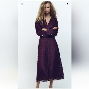 New Zara NEW dotted mesh midi dress (M)